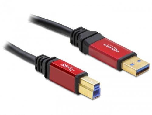 DELOCK Kabel USB 3.0 rot A-B St/St 2.0m