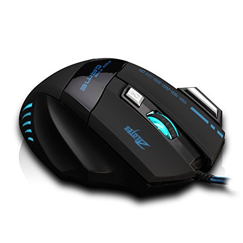 ECHTPower Programmierbare Gaming Maus für Pro Gamer, 12 Tasten, 4000dpi, Marko Funktion, Feuer Tasten, DPI einstellbar, USB Wired Kabel Gaming Mäuse LED beleuchtete Funkmaus Mouse, optisch, ergonomisch - 8