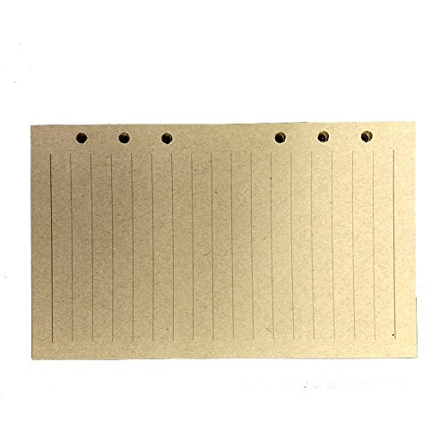 Fontic Vintage elegante Notizbuch nachfüllbar Loseblatt Journal Tagebuch Reisetagebuch Ringbucheinlagen Zeichenfolge gebunden leeren Notebook (A6 Line Kraftpapier) - 3