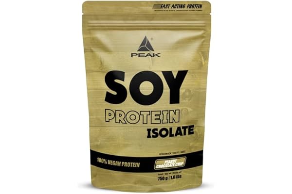 PEAK Soy Protein Isolate - 750g Smak Jordnöt och chokladbitar I 25 portioner I Pulver I Proteinkälla: Soja, växtbaserat protein I GMO - fri