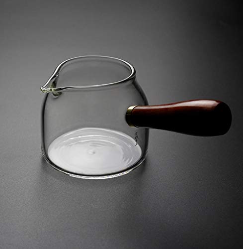 Preisvergleich Produktbild GGXH Verdickte hochtemperaturbeständige männliche Glasschalen-Holzhalbmondquadratschale mit grünem Tee, Tee, Tee aus Filtertee