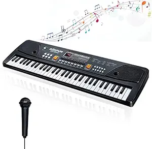 Juxxito 61 Keys Keyboard Piano, Portable Electronic Piano Keyboard with Built-in Speaker Microphone, Keyboard Piano for Beginners, Teaching Gift for Boys and Girls