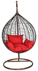 WICKER HUB GC418 Outdoor Swing with Stand Black