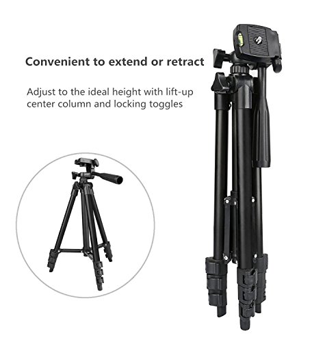 Handy Stativ-102cm Aluminium Smartphone Tripod fÃ¼r Kamera mit Handy Halter und Bluetooth Fernbedienung fÃ¼r iPhone Samsung und More Smartphones (Schwarz)