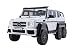 Produktbild ES-TOYS Kinderfahrzeug - Elektro Auto Mercedes G63 AMG 6x6 - lizenziert - Doppelsitzer - 12V10AH Akku,4 Motoren+ 2,4Ghz+Ledersitz+Eva-Weiss (Weiss)