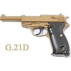 Galaxy Airsoft Type Walther P38 Désert Afrikakorps Full Metal à Ressort Full Metal à Ressort/Spring/Rechargement Manuel (0.4 Joule)