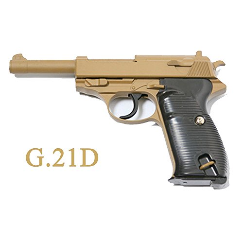 Galaxy Airsoft Type Walther P38 Désert Afrikakorps Full Metal à Ressort Full Metal à Ressort/Spring/Rechargement Manuel (0.4 Joule)