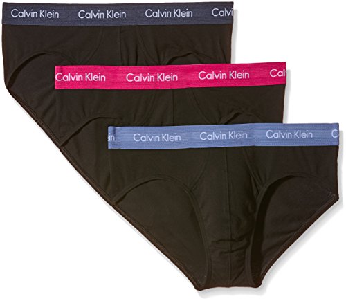 Calvin Klein 3P Hip Brief, Calzoncillos para Hombre (3 unidades), Multicolor (B-LB/DP/BS), Large