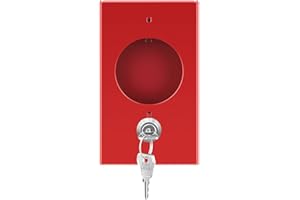notlok Safety Work Caja de Llaves de Emergencia de Chapa de Acero de 1 mm de Grosor, 14,5 x 9 x 3,5 cm, Panel de Vidrio Delante, Cerradura con Llave, Montaje en Pared