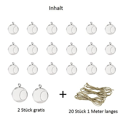 18-teilige Set Hängend Kristall Glas Kerzenständer Kreative Haus Hängende Glasball Romantische Kerzenständer Hochzeit / Geburtstag / Fest Deko - 7