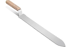 Flexzion Coltello da stappare, Disopercolatore Miele, Strumento Raschietto per Cera seghettata da 11 Pollici in Acciaio Inossidabile con Manico per Raccolta del Miele, Estrazione dell'apicoltura
