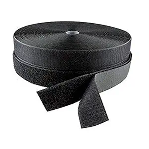 RARE PRODUCTS Fabric Hook & Loop Fastener Tape Rolls with Industrial Cutter (Black, 0. 75cm)