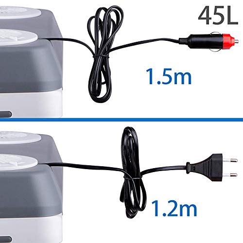 Hengda 45 Liter Kühlbox, WÄRMT und KÜHLT, tragbare thermo-Elektrische Kühlbox 12 V und 230 V, Mini-Kühlschrank für Auto, Lkw, Camping, Steckdose Energieklasse - 3