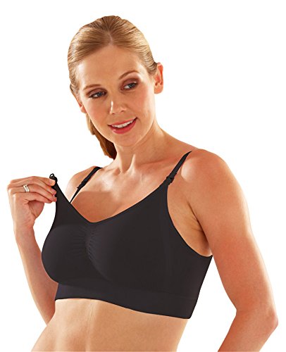 Emma Jane 363 Maternity & Nursing Bra "Mia" 75% Cotton Black or White One Cup Size Fits B-F (36 (B-F), Black)