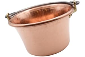 CREARTISTIC - Paiolo per polenta – Paiolo 23 centimetri - Paiolo Tradizionale - Fatto a mano – Paiolo Rame – Manico ad Arco Ferro Battuto - Padella rame Puro - Lavorazione Artigiana – Per 2/3 persone