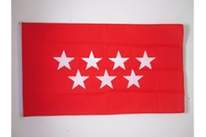 AZ FLAG - Bandera Comunidad De Madrid - 90x60 cm - Bandera Madrileña 100% Poliéster Con Ojales de Metal integrados - 50g - Colores Vivos Y Resistente A La Decoloración