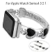 Produktbild Happysdh Armband für Apple Watch 4/3/2/1 38/40mm,Smartwatch Zubehör Herzförmiger Diamant aus Edelstahl Ersatzarmband Armbänder Smartwatch für Männer Frauen