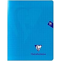 Clairefontaine 323741C Un Cahier Agrafé Mimesys Bleu - 17x22 cm 96 Pages Grands Carreaux Papier Blanc 90 g - Couverture Polyp