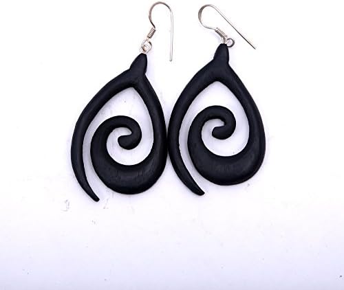 Khussa wooden black unique women earring KHJW-17