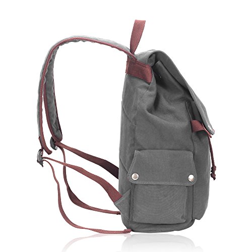 Veevan Damen Herren Retro Canvas Laptop Rucksack 15,6 - 3