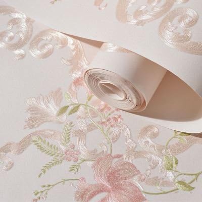 WEGOJK WEGOJK simple European non-woven wallpaper embossing pattern wallpaper 0.53*10m for television background/Bedroom/sofa background/Hotel