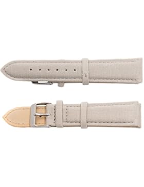 ACE Unisex-Armband Uhrenarmband Canvas Leinen Dornschließe aus Edelstahl 18mm graubraun