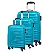 Produktbild American Tourister Set 3 teiliges Kofferset Hartschale ABS 4 Räder 55 – 67 – 77 cm Sunset Square hellblau