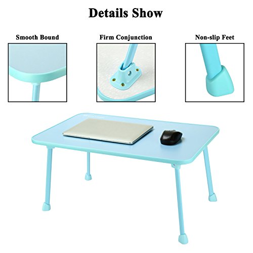 Große Bett Tablett nnewvante Laptop Schreibtisch Schoß Schreibtisch faltbar tragbare stehend Outdoor Camping Tisch, Breakfast Lesung Tablett Halter für Couch Boden Studenten Young Farbe - 4