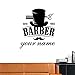 Produktbild Crjzty Man Barber Shop Aufkleber Estd Customized Name Brot Aufkleber Haarschnitt Rasierer Poster Vinyl Wall Art Decals Decor weiß 58x73cm