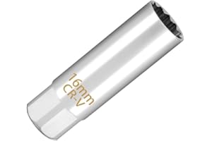 Leliafleury Spark Plug Socket Thin Wall Magnetic Spark Plug 12 Point Spark Plug Removal Tool Spark Plug Socket Wrench for Car Repair (16mm)