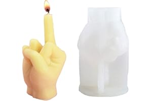 NICAVKIT Moule en silicone 3D en forme de main pour la fabrication de bougies, moule à bougie en forme de doigt d'honneur pour la fabrication de bougies, savon, cire, gâteau, mousse, crème glacée