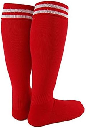Lian LifeStyle Girl's 1 Pair Knee High Sports Socks for Baseball/Soccer/Lacrosse S Red