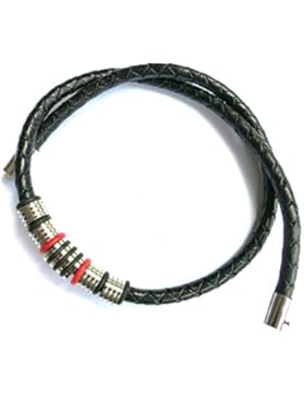 Leder-Edelstahlband, Lederschmuck Ledercollier geflochten, Lederband schwarz, Durchmesser ca. 5mm, versch.Längen...