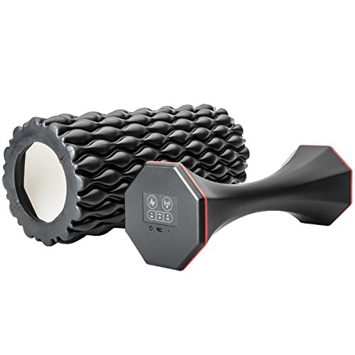 Skandika Fitness skandika Body Beat-Appareil 3en1 : Rouleau de Massage Yoga Pilates Douleurs, Haut-Parleur, Haltère vibrante-Bluetooth, Noir