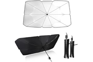 CARALL Parasol samochodowy do wnętrza przedniej szyby, Parasol samochodowy SUV i ciężarówka, Projekt opatentowany (2 sztuki duże 140X79cm)