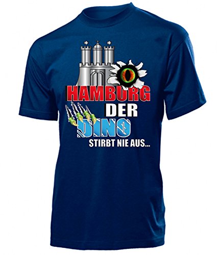 HAMBURG DER DINO STIRBT NIE AUS 4745 Herren T-Shirt (H-N) Gr. XL