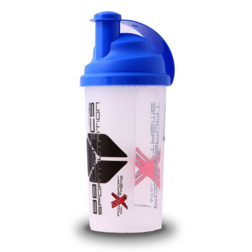 BBGenics proteína/proteína coctelera con tapón de rosca y el colador - azul, 1-pack