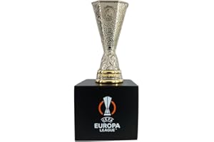Copa de la UEFA Europa League sobre pedestal de madera 3D, 70 mm