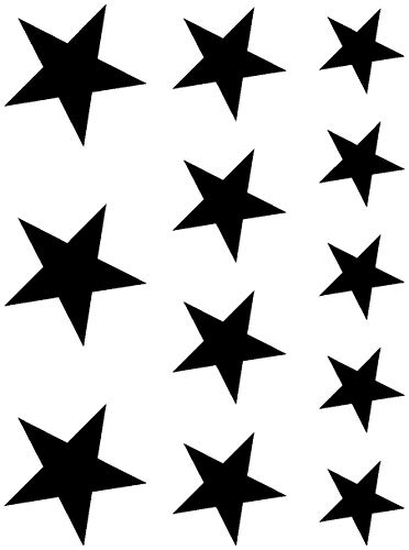 plot4u Pared Adhesivos Estrellas Set 'Relleno', Negro 070, 15 x 20 cm
