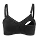 La Isla Women's Lace Full Figure Wire Free Nursing Breastfeeding Maternity Bra Black 36 F