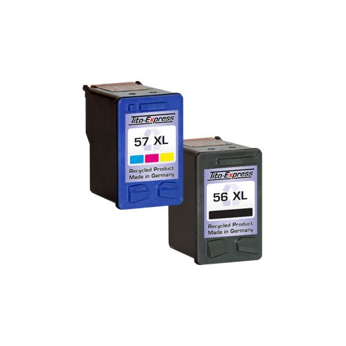 PlatinumSerie® Set 2x Druckerpatrone für HP 56 XL HP 57 XL PSC 1210 1315XI 1317 1340 1345 1350 1350V 1350XI - 2