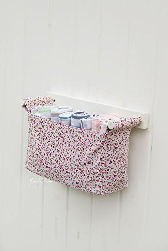 Hanging towel rack - pink flower and marsala for kitchen organizing and bathroom storage, tea towel and baby bib holder