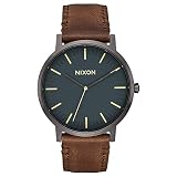 Nixon Unisex Erwachsene Analog Quarz Uhr mit Leder Armband A1058-2757-00