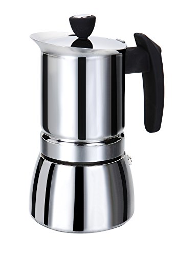 ROSSETTO Cafetière Italienne en INOX- Poignée Noir 6 Tasses