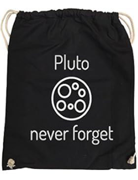Comedy Bags - Pluto never forget - hipster Turnbeutel, bedruckter Gymbag aus 100 % Baumwolle, praktischer Sport-Jute-Beutel...