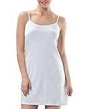 A-Linie DK Underwear Unterkleid Mini Nachthemd Baumwolle Weiß Unterock Nachtkleid (36/38 - Weiß,M)