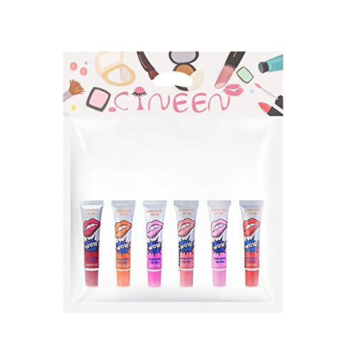 CINEEN 6 Farben Peel off Lipgloss Langanhaltendes und Wasserfestes Tätowierung Magisch Farbe Abziehen Maske Tönung Lippenstift - 7