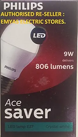 Philips Base E27 9-Watt LED Bulb (Pack of 3, Cool Day Light)