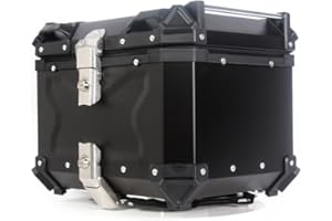 Cachpib 45L Motorbike Top Case, Aluminum Alloy Waterproof Top Box for Motorcycle Luggage Box with Security Lock, Motorcycle Helmet Luggage Storage Rear Tour Box Motorbike Trunk