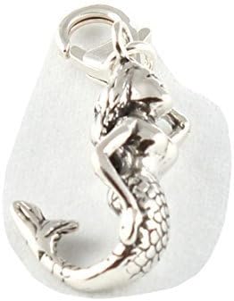 Sterling Silver Mermaid Clip On Charm - Soldered On Clasp